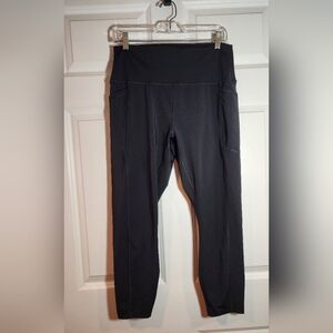 RBX Black High-Waisted Crop Active Leggings Pockets XL